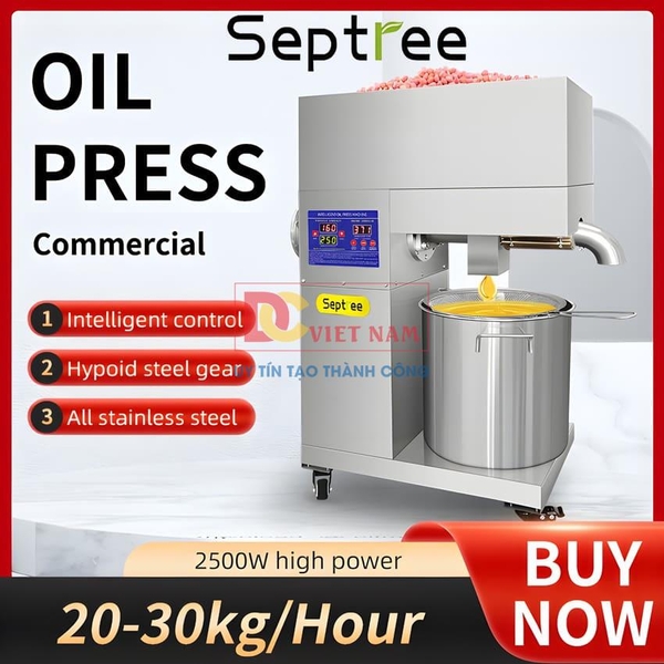 Máy ép dầu ăn thực vật công nghiệp, dùng cho hộ kinh doanh, nhà hàng, khách sạn. Thương hiệu cao cấp Septree - D08