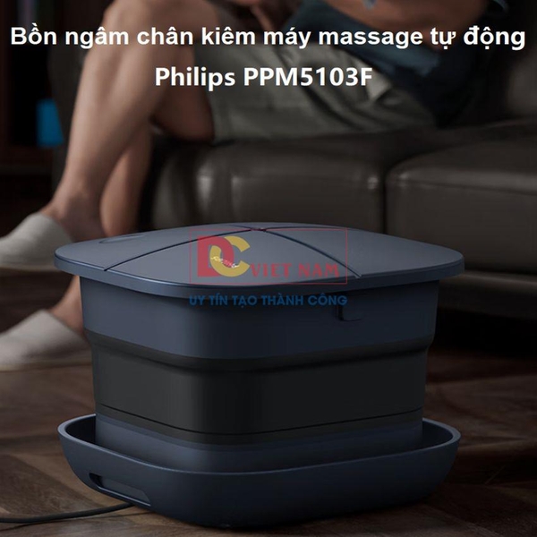 Bồn ngâm chân, kiêm máy massage chân tự động. Thương hiệu Hà Lan cao cấp Philips - PPM5103F