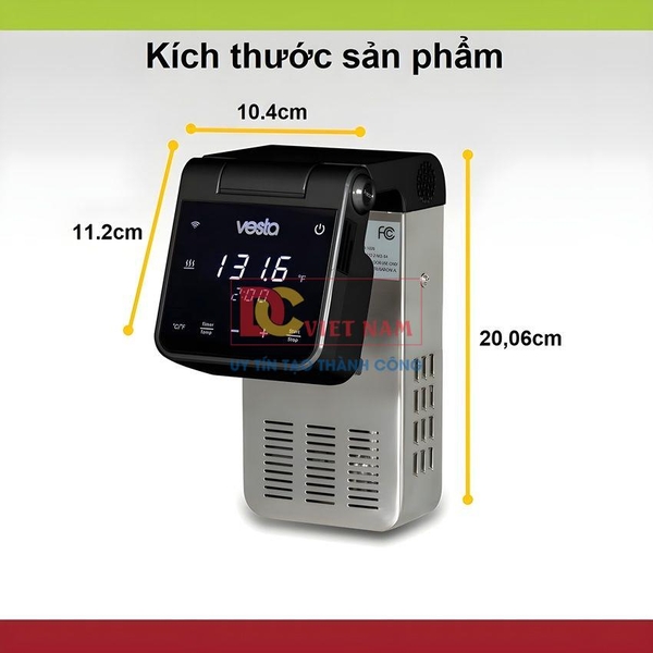 Máy nấu chậm Sous vide chuyên nghiệp, dùng cho nhà hàng và khách sạn - Dòng cao cấp. Thương hiệu Mỹ cao cấp Vesta Precision - SV81