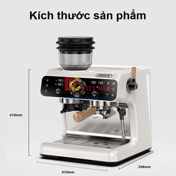 Máy pha cà phê Espresso chuyên nghiệp 3 trong 1, thương hiệu Mỹ cao cấp HiBREW - H7B