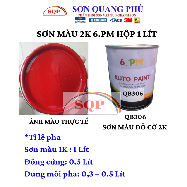 qb306-son-mau-do-co-2k-autopaint-hieu-6-pm-lon-1-lit-cho-oto-xe-may
