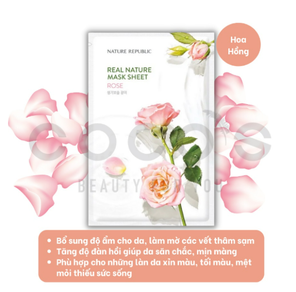 Mặt Nạ Giấy Cấp Ẩm Dưỡng Trắng Da Nature Republic Real Nature Mask Sheet 23ml