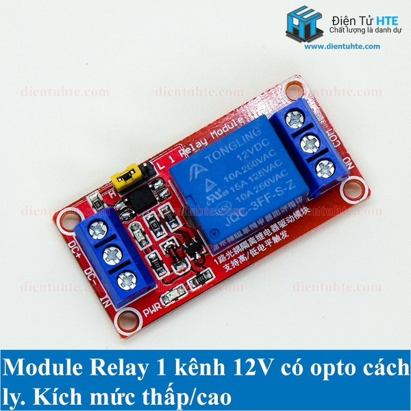 Module relay 1 kênh có opto cách ly kích mức cao - thấp | Điện Tử HTE