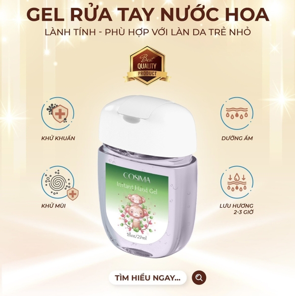 Gel rửa tay khô nước hoa Cosima (Bé khỉ 29ml)