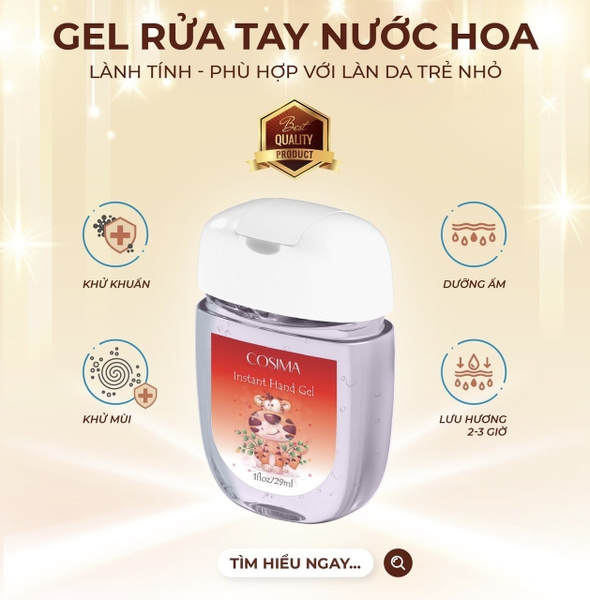 Gel rửa tay khô nước hoa Cosima (Bé cọp 29ml)