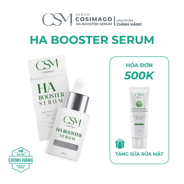 Serum HA Booster COSIMAGO - Cấp Ẩm Chuyên Sâu, Hỗ Trợ Căng Bóng & Trẻ Hóa Da, Chứa Salvia Hispanica Seed & Sodium Hyaluronate, Phù Hợp Da Khô & Nhạy Cảm