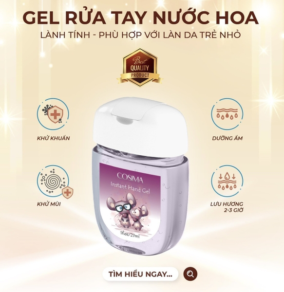 Gel rửa tay khô nước hoa Cosima (Bé Chuột 29ml)