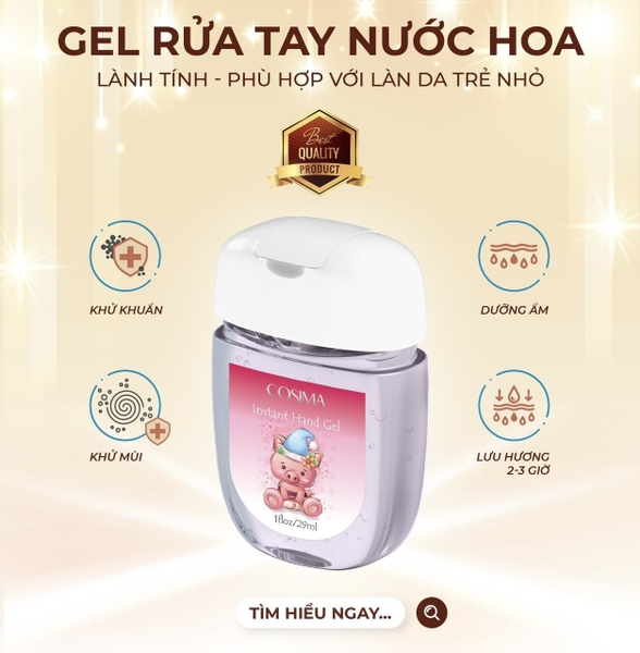 Gel rửa tay khô nước hoa Cosima (Bé Heo 29ml)