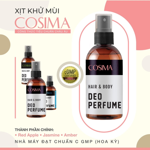 Xịt khử mùi ngăn ngừa mồ hôi 24h COSIMA (màu hồng 60ml)