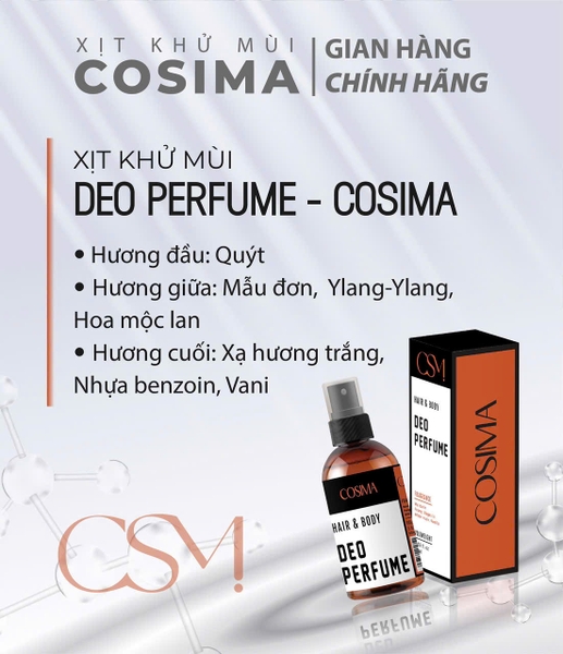 Xịt khử mùi hôi cơ thể ( nách , chân ) Cosima 60ml Màu Nâu Đất