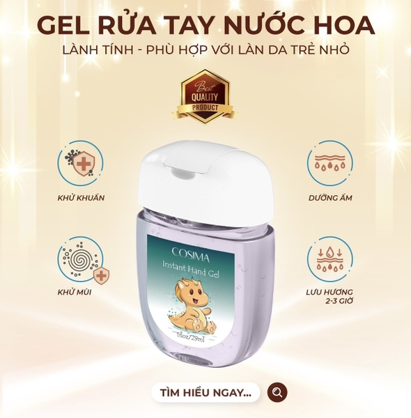 Gel rửa tay khô nước hoa Cosima (Bé Rồng 29ml)