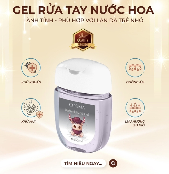 Gel rửa tay khô nước hoa Cosima (Bé Trâu 29ml)