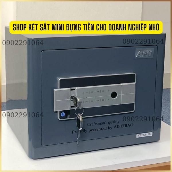 két sắt mini đựng tiền cho doanh nghiệp nhỏ