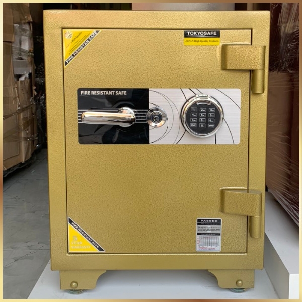 Két sắt TOKYO TKO66FE vân tay màu đồng, màu trắng