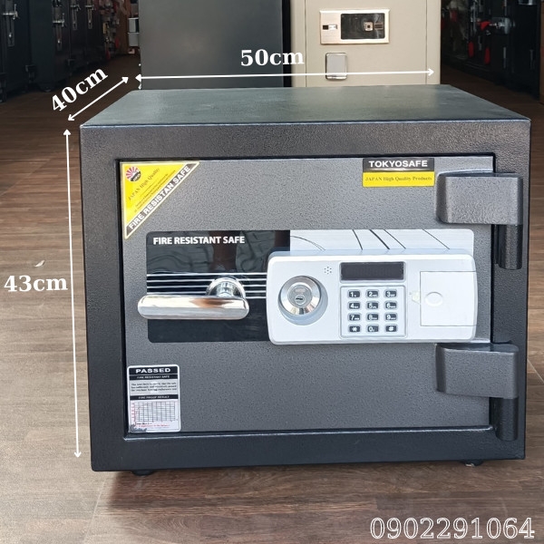 Két sắt mini TOKYO TKO43E điện tử chính hãng chống cháy màu đen