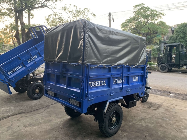 Bán Xe Ba Bánh Chở Hàng Khung Mui Bạt Da - Xe Ba Gác - Xe Lôi Hoàng Tâm