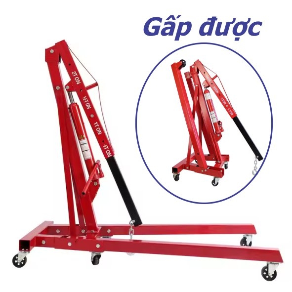 cẩu móc động cơ 2 tấn  ( gấp được )