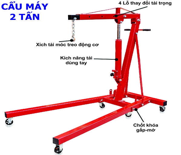 cấu tạo cẩu móc động cơ 2 tấn