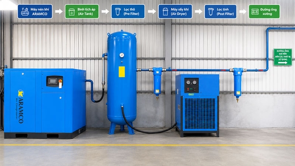 Hình ảnh Hướng dẫn lắp đặt và vận hành hệ thống khí nén Aramco đúng chuẩn