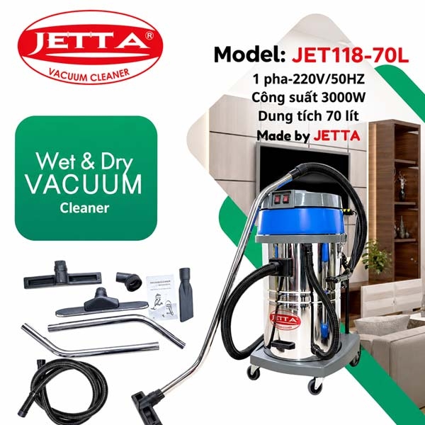 hinh anh máy hút bụi công nghiệp 70 lít JETTA JET118-70L