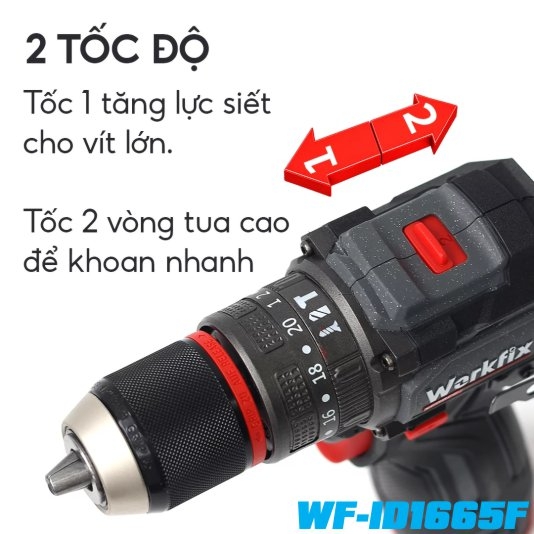 Hình ảnh máy khoan pin Workfix WF-ID1665F