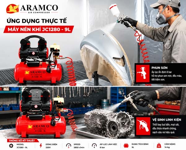 Hinh ảnh máy nén khí không dầu Aramco JC1280–9L