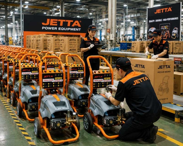 Hình ảnh máy rửa xe JETTA trong xưởng sản xuất