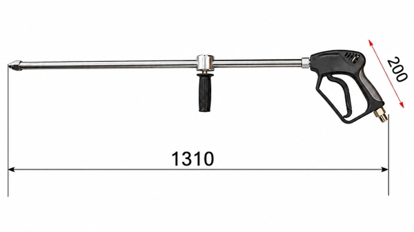 Kích thước súng xịt rửa công nghiệp 350-500 bar