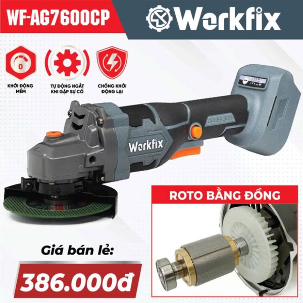 Máy mài góc Pin cầm tay Workfix WF-AG7600XCP