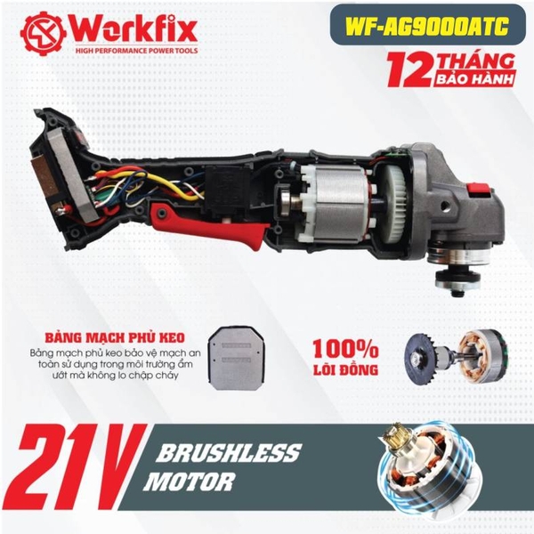 Máy mài góc Pin Workfix WF-AG9000ATC