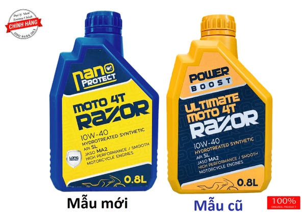 Thùng Nhớt Razor Nano Protect 4T 10W40 tổng hợp dành cho xe số, tay côn ...