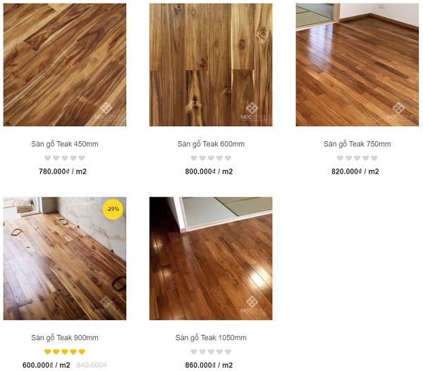 Giá sàn gỗ teak