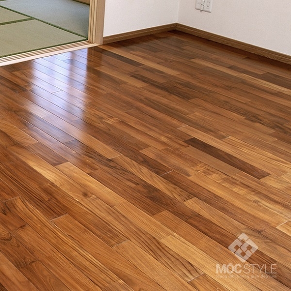 Sàn gỗ Tếch bền bỉ với đường vân cực đẹp – Mẫu 5