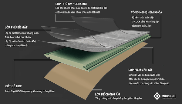 Cấu trúc sàn gỗ công nghiệp