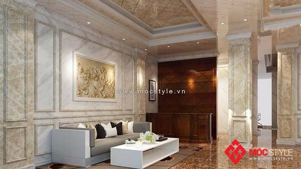 Phong cách hoàng gia với tường ốp quý phái