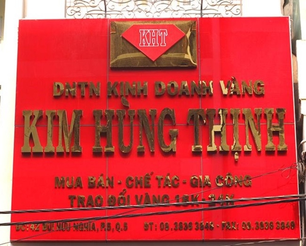 Thiết kế bảng hiệu đẹp cho tiệm vàng tại quận Gò Vấp TpHCM