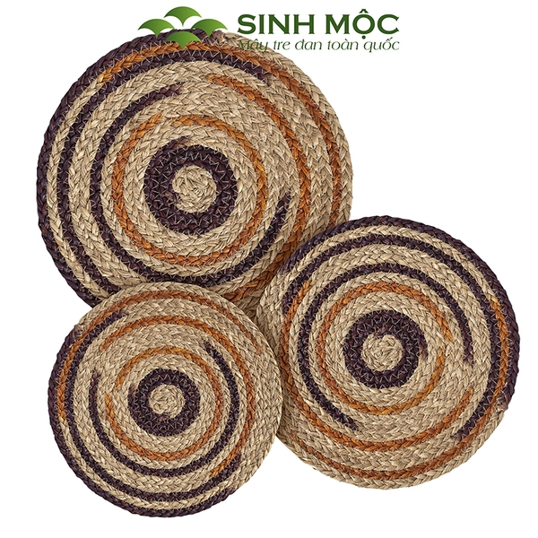 Decor bàn ăn đa năng, miếng lót ly, tấm lót cốc chất liệu cói Sinh Mộc - M2006