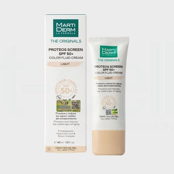 Kem Chống Nắng MartiDerm Proteos Screen SPF50 Light Che Phủ Tự Nhiên, Chống Nắng Hoàn Hảo