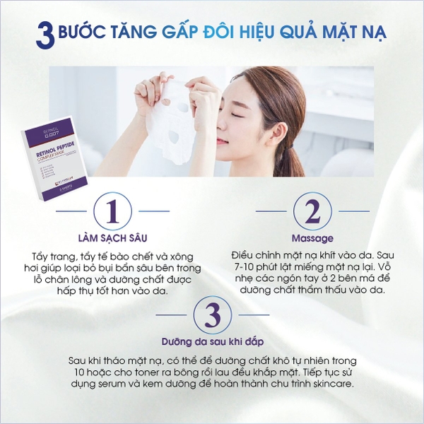 MẶT NẠ RETINOL PEPTIDE COMPLEX MASK TRẮNG DA TÁI TẠO DA HỘP 3 MIẾNG