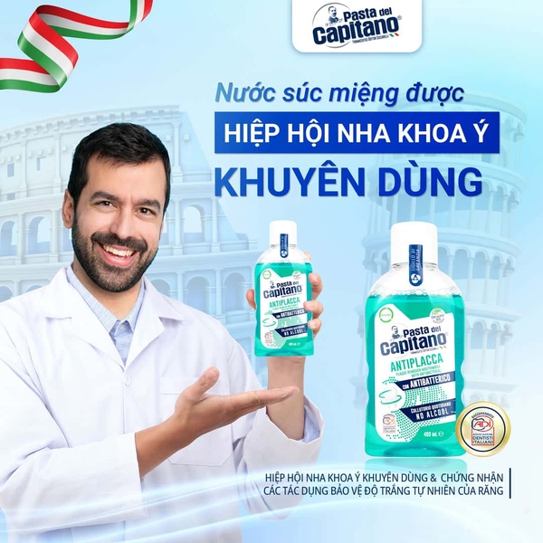 Nước Súc Miệng Pasta Del Capitano Protezione Bảo Vệ Toàn Diện, Hơi Thở Tươi Mát