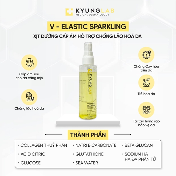 Xịt dưỡng khoá ẩm căng bóng KyungLab V Elastic Sparkling 80ml