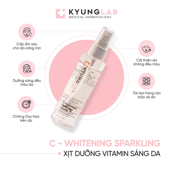 Xịt dưỡng vitamin sáng da KyungLab C Whitening Sparkling 80ml