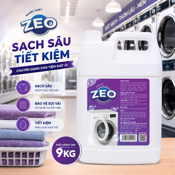 Nước Giặt ZEO Không Mùi Can 9kg
