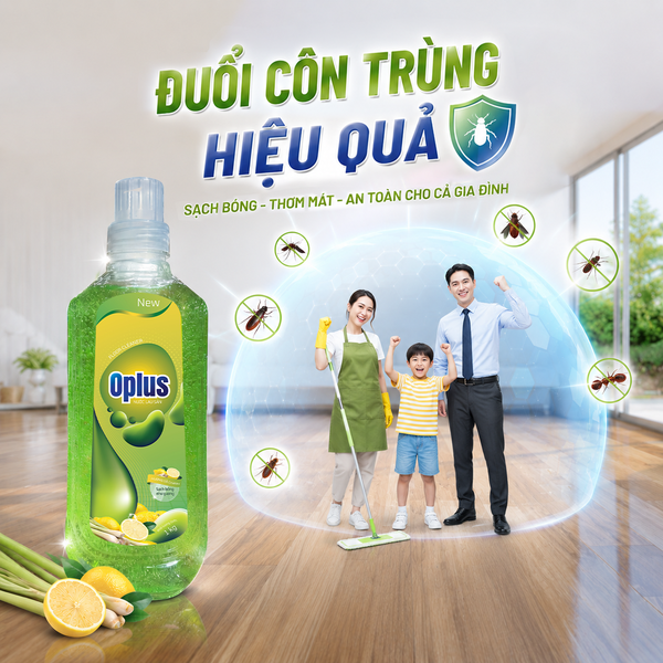 Nước lau sàn Oplus hương sả chanh chai 1kg