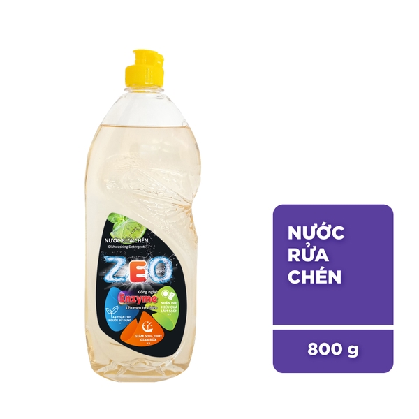 Nước rửa chén ZEO enzim hương chanh chai 800g