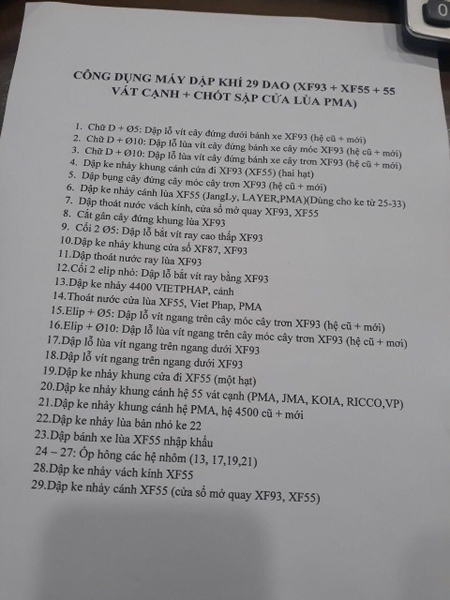 MÁY ĐỘT DẬP HƠI XINGFA 93,PMA, Xingfa 31 dao