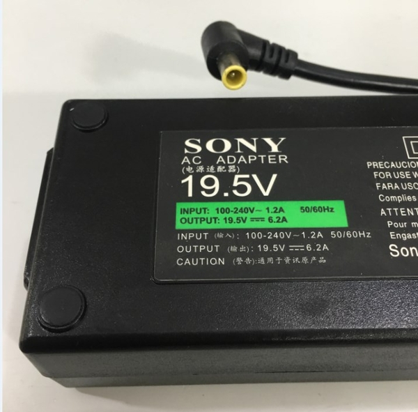 Adapter 19.5V 6.2A 120W SONY Connector Size 6.5mm x 4.4mm