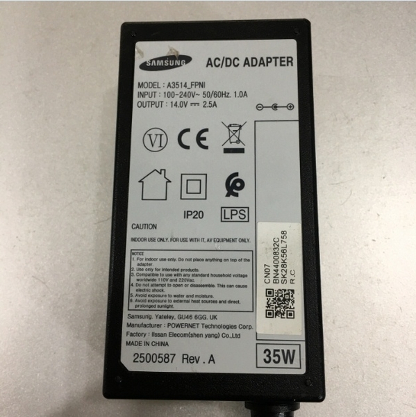 Adapter 14V 2.5A 35W SamSung A3514_FPN For For Monitor LED SAMSUNG ...