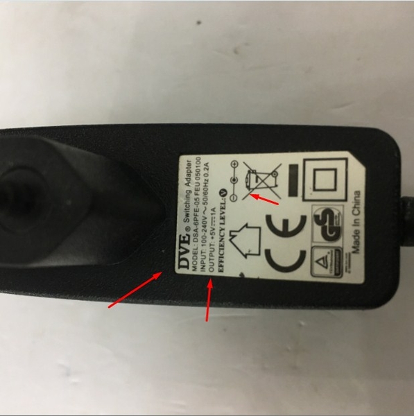 Adapter Original DVE 5V 1A DSA-6PFE-05 Connector Size 5.5mm x 2.5mm