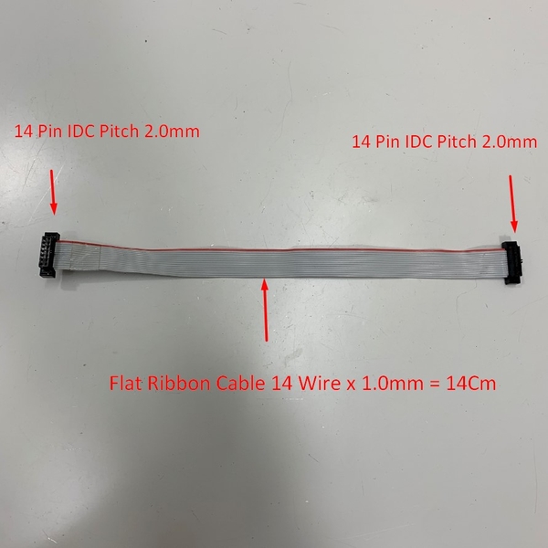 Cáp 14 Pin IDC Pitch 2.0mm Flat Ribbon Cable 14 Wire x 1.0mm Dài 22Cm ...